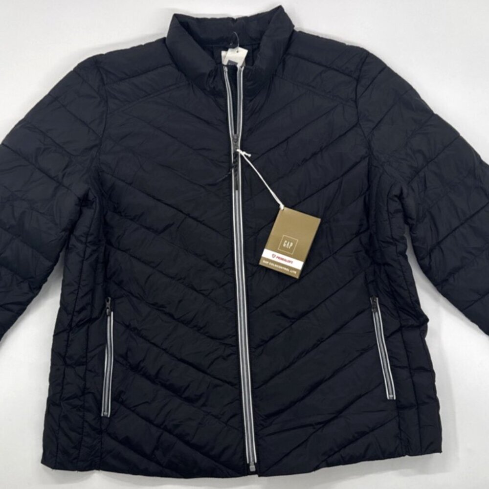 GAP Puffer Jacket Womens Black XL Primaloft Zip Pockets Cold Control Lite NEW - Picture 13 of 14